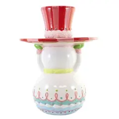 December Diamonds 11.25 In Sweet Treat Snowman Server S/2 Christmas , Peppermint Stand (2PC)