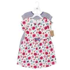 Touched by Nature Girls Infant, Toddler, Kids and Womens Organic Cotton Short-Sleeve Dresses, Garden Floral