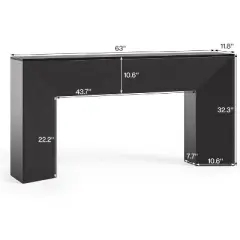 Tribesigns  Console Table for Entryway, 63&ldquo;Extra Long Black Wooden Sofa Table for Living Room, Modern Hallway Foyer Table for Entrance, Easy Assembly