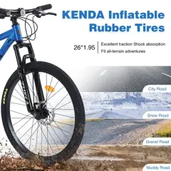 Gulches Mountain Bike for Men and Women 26 inch 24 Speed Suspension Fork KENDA Tires