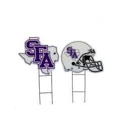 NCAA Stephen F. Austin Lumberjacks 2pk Logo and Helmet Garden Stake Set