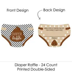Big Dot of Happiness Party &rsquo;Til You&rsquo;re Pooped - Diaper Shaped Raffle Ticket Inserts - Poop Emoji Baby Shower Activities - Diaper Raffle Game - 24 Ct