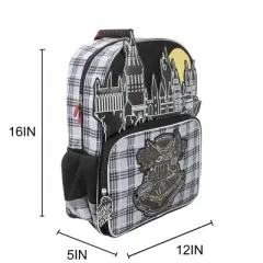 Harry Potter Hogwarts Tartan Crest 16" Kid's Backpack For School And Travel