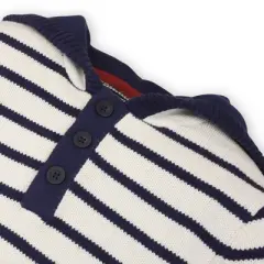 Hope & Henry Boys' Organic Cotton Long Sleeve Hooded Henley Pullover Sweater with Kanga Pocket,