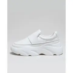 Spruce Fashion Women's Moon Brandos Convertible Shoe, White