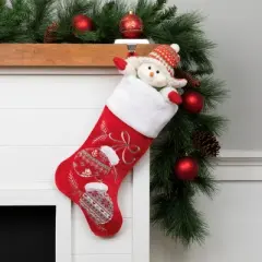 Northlight 20.5-Inch Red and White Winter Mittens Embroidered Christmas Stocking