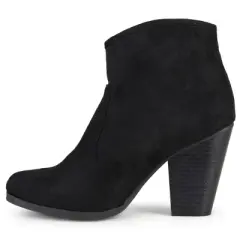 Journee Collection Womens Link Outside Zip Stacked Heel Booties