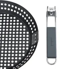 GoodCook Nonstick Carbon SteelPan with Detachable Wood and Metal Handle