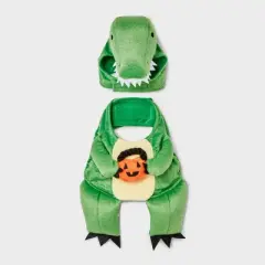 Dino with Pumpkin T-Rex Pail Dog and Cat Frontal Costume - Boots & Barkley&trade; Light Green