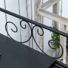 MOEPISY Folding Potting Bench Table, Metal Garden Workstation, Work Bench