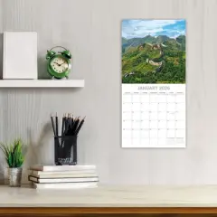 2026 Square Wall Calendar, Wonders of the World, 16-Month Passport Collection Theme with Reminder Stickers (12x12 In)