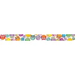 CARSON-DELLOSA 36" x 3" Straight Colorful Owls Borders 12 Strips (108176)