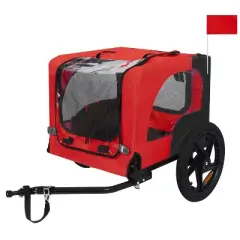 Pet Bike Trailer Dog Cart for Bicycle,Suitable for Small and Medium Pets, Easy Folding Cart Frame, Quick Release Wheel, Non-Slip Floor, Internal Leash