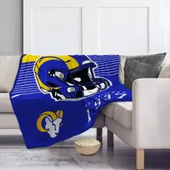 NFL Los Angeles Rams Helmet Stripes Flannel Fleece Blanket