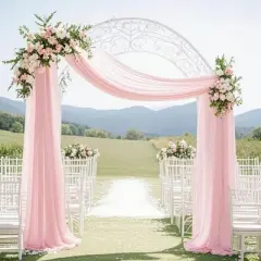 Artloge 7.9Ft Metal Garden Arch Trellis,Garden Arbor Trellis for Climbing Plants Roses Vines,Flower Arch Wedding Arch Stand for Lawn,White