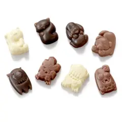Koji Chocolate Cat Dog and Monster Mold: Silicone Candy Molds, Dishwasher-Safe, 16 Cavities, Blue