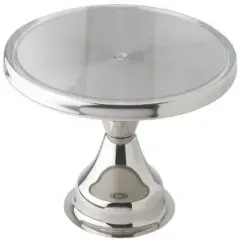 Winco CKS-13 Stainless Steel Round Cake Stand, Display Platter, Pastry Cake Tray, 13" Dia x 6" H