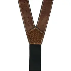 Nocona Belt Co Men's Big & Tall Leather Ostrich Print Suspenders