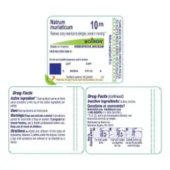 Natrum Muriaticum 10M by Boiron Homeopathic Single Medicine For Allergy  -  80 Pellet