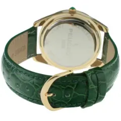 Peugeot Women's 40mm Green Boyfriend Watch with Baguette Crystals
