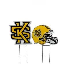 NCAA Kennesaw State Owls 2pk Logo and Helmet Garden Stake Set