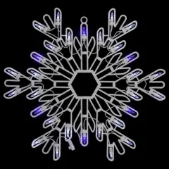 Northlight LED Lighted Snowflake Christmas Window Silhouette - 15" - Pure White and Blue