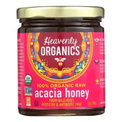 Heavenly Organics 100% Organic Raw Acacia Honey - Case of 6/12 oz