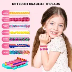 TopComfy Baby and Toddler Learning Toy Handwoven Bracelet Craft Kit with Custom Beads for Creative Play, Multicolored, 9.8"*5.9"*2"