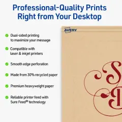 Avery Geo Flat Cards, 5" x 7", Matte Kraft Brown, 20 Total