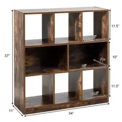 Costway Bookcase Industrial Freestanding Bookshelf Storage Organizer w/ Open Compartments