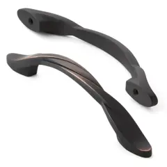 Cauldham Pack Solid Braided Kitchen Cabinet Pulls Handles (5" Hole Centers) - Drawer/Door Hardware - Style M260 - Oil Rubbed Bronze