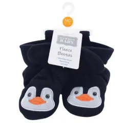 Hudson Baby Infant and Toddler Boy Cozy Fleece Booties, Navy Penguin