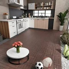 ZZ Style 12" Patio Deck Tiles, 44 Pcs DIY Module Interlocking Decking Tiles Floor Tile Outdoor and Indoor