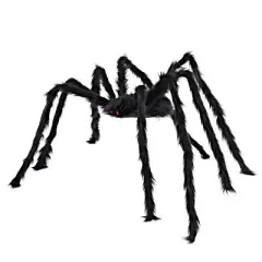 Joyfy 5 Ft Spider Halloween Outdoor Decorations, Scary Hairy Spider Plush Spider for Yard Patio Lawn Garden Window Creepy Halloween Decor Props