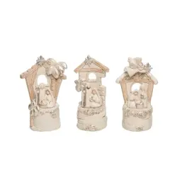 Transpac Resin Elegant Nativity Decor Set of 3 Christmas Home Decorations Polyester Decorative Objects
