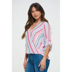 WEST K Women's Alexa Surplice Rolltab Blouse