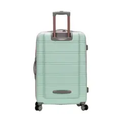 Rockland Melbourne 3pc Expandable ABS Hardside Checked Spinner Luggage Set - Pink/Mint