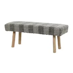 Bohemian Wood Cotton Upholstered Bench - Olivia & May