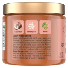 SheaMoisture Coconut & Hibiscus + Flaxseed Defining Styling Hair Gel - 15oz