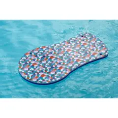 Floatation iQ Floating Ventilated UV Resistant Foam Swimming Pool Lounge Chair w/ Multicolored 3D Cube Pattern, For 1 Youth or Adult