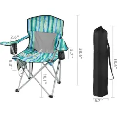 Gulches Foldable Outdoor Camping Chair - Portable Design with Armrests, Cup Holder & Carrying Bag, Ideal for Camping, Beach