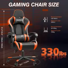KERDOM Gaming Chair for Adults, Ergonomic Computer Gamer Chair, Black-Orange
