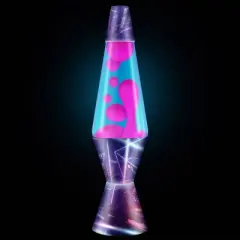 LAVA 14.5" Electric Blue Novelty Table Lamp: Electric Blue Glass Globe, Soothing Light, No Assembly Required