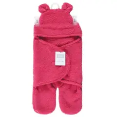 Hudson Baby Infant Girl Animal Faux Shearling Baby Outdoor Stroller Sack Wrap, Dk Pink, One Size