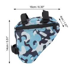Unique Bargains Bicycle Frame Bag Camouflage Blue 6.3"x5.51"x1.57" 1 Pc