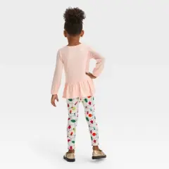 Toddler Girls' Heart Christmas Lights Long Sleeve Top & Leggings Set - Cat & Jack&trade; Pink