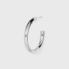 Sterling Silver Medium Tube Hoop Earrings - A New Day&trade; Silver