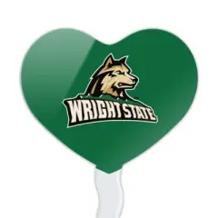 NCAA Wright State Primary Logo Heart Love Cupcake Picks Toppers Decoration Set of 6