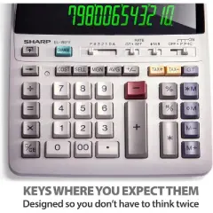 Sharp EL-1801V Printing Calculator &ndash; 12-Digit LCD, AC Powered, Office & Business Use