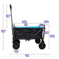 YONWAY Foldable Wagon,220 Lbs Capacity Outdoor Camping Beach Cart Steel Frame,Adjustable Garden Utility Rolling Cart with Wheels